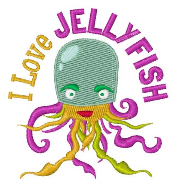 Picture of Love Jellyfish Machine Embroidery Design