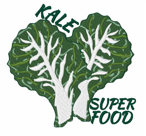 Kale Super Food Machine Embroidery Design