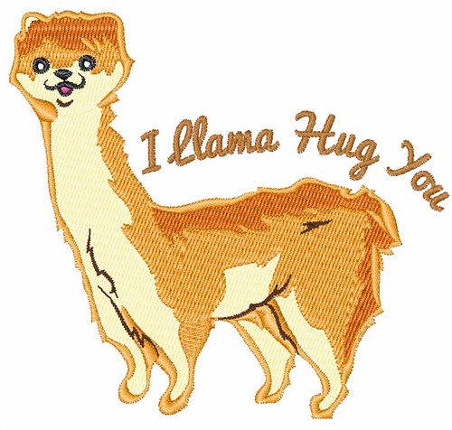 Llama Hug Machine Embroidery Design