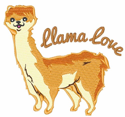 Llama Love Machine Embroidery Design
