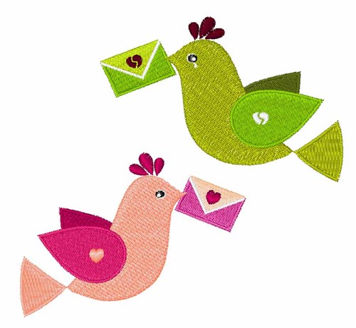 Mail Birds Machine Embroidery Design