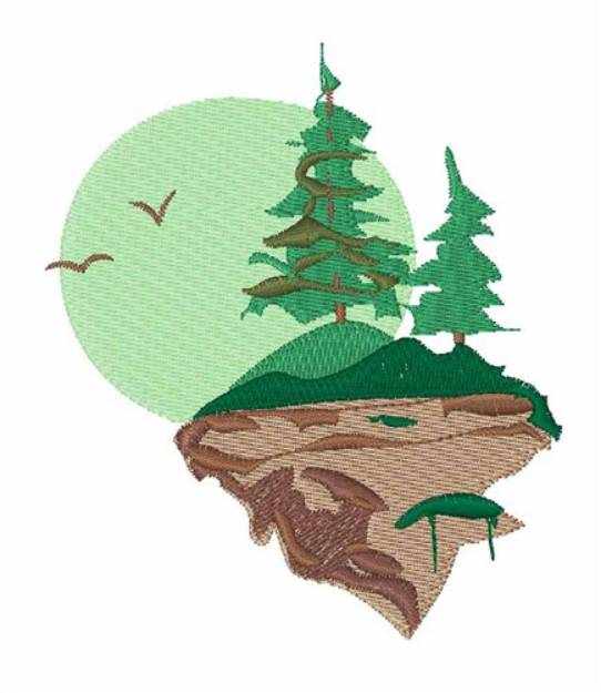 Picture of Landscape Mountainside Machine Embroidery Design