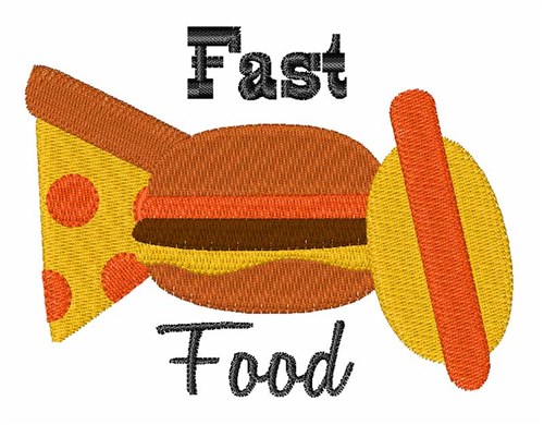 Fast Food Machine Embroidery Design