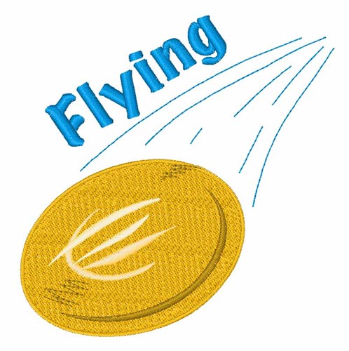 Flying Frisbee Machine Embroidery Design