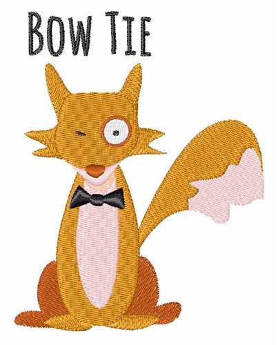 Bow Tie Fox Machine Embroidery Design