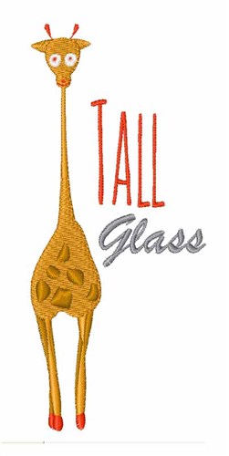 Tall Glass Machine Embroidery Design