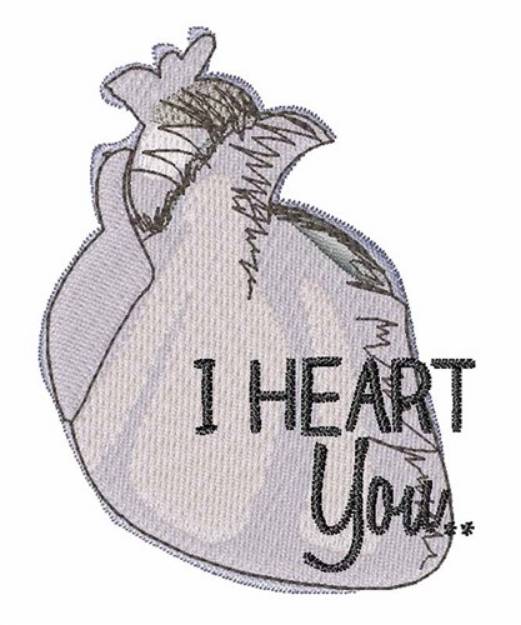 Picture of I Heart You Machine Embroidery Design