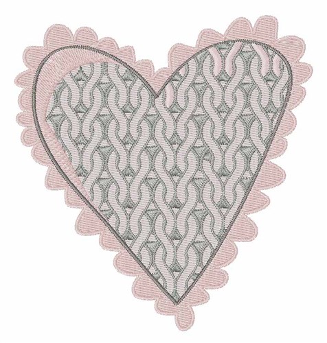 Knit Heart Machine Embroidery Design