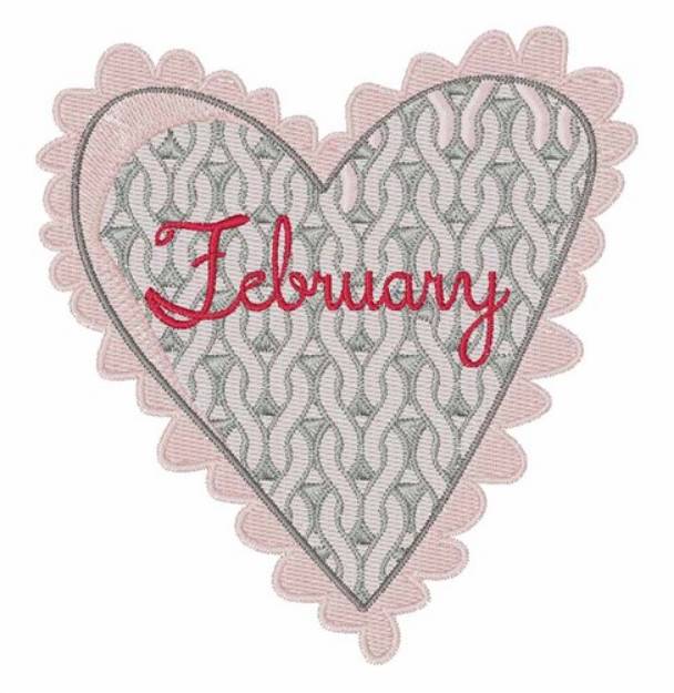 Picture of February Knit Heart Machine Embroidery Design
