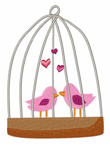 Bird Cage Machine Embroidery Design
