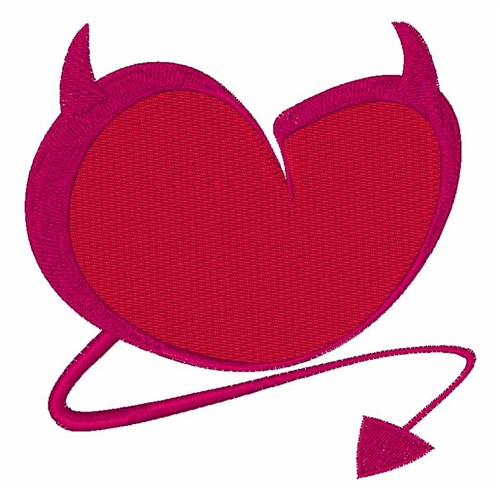 Devil Heart Machine Embroidery Design