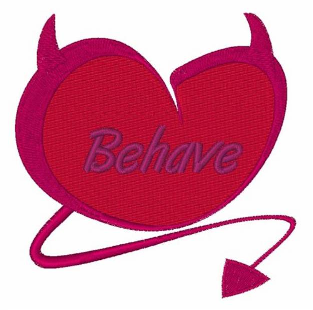 Picture of Behave Devil Heart Machine Embroidery Design