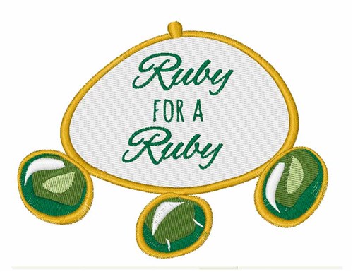 Ruby for a Ruby Machine Embroidery Design