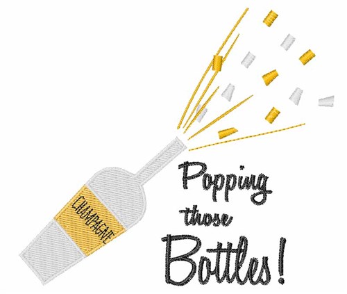 Popping Bottles Machine Embroidery Design