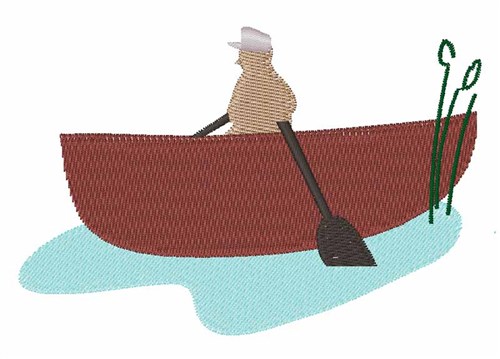 Row Boat Machine Embroidery Design