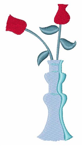 Roses Vase Machine Embroidery Design