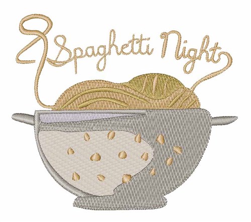 Spaghetti Night Machine Embroidery Design