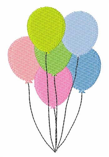 Birthday Balloons Machine Embroidery Design
