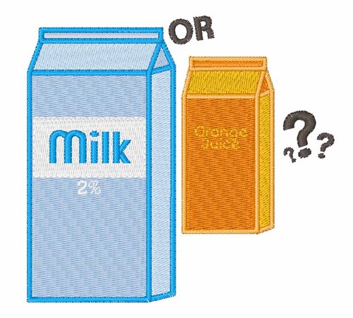 Milk and Juice Machine Embroidery Design