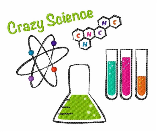 Crazy Science Machine Embroidery Design