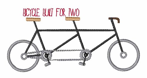 Bicycle for Two Machine Embroidery Design