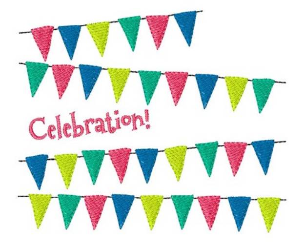 Picture of Celebration Flags Machine Embroidery Design