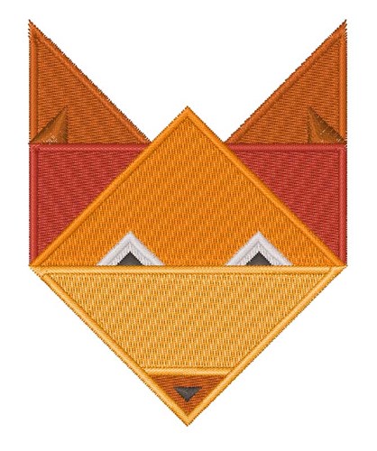Origami Fox Machine Embroidery Design