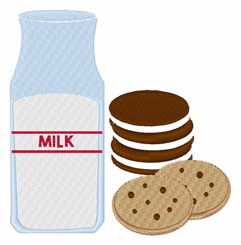 Cookies Milk Machine Embroidery Design