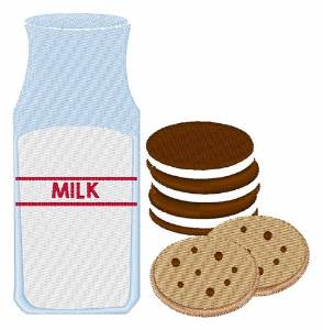 Picture of Cookies Milk Machine Embroidery Design