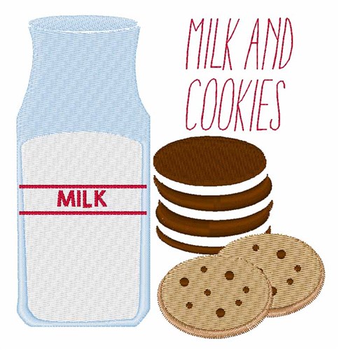 Milk and Cookies Machine Embroidery Design