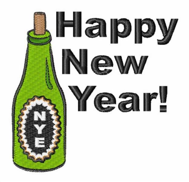 Picture of Happy New Year Drink Machine Embroidery Design