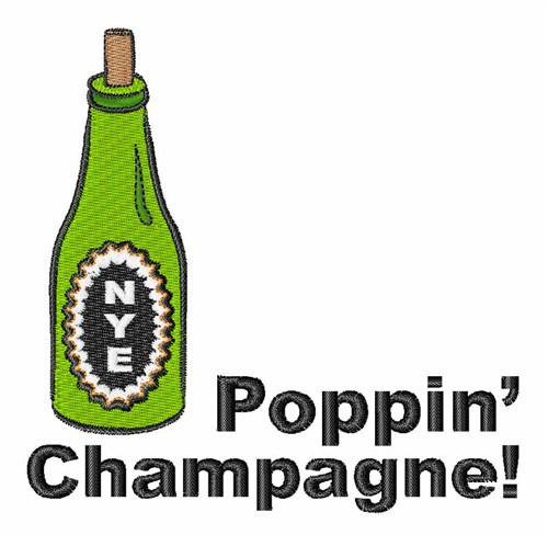 Poppin Champagne Machine Embroidery Design