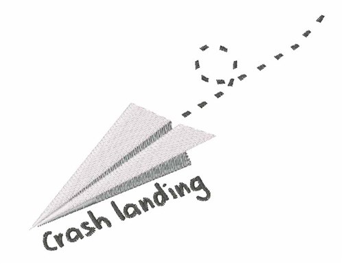 Crash Landing Machine Embroidery Design