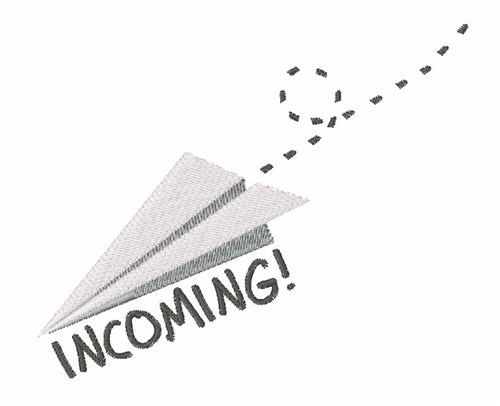 Incoming Paper Airplane Machine Embroidery Design