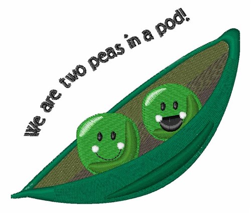 Two Peas in Pod Machine Embroidery Design