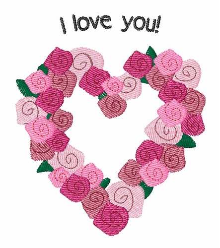Love You Wreath Machine Embroidery Design
