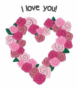 Picture of Love You Wreath Machine Embroidery Design