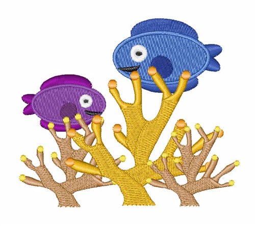 Fish Coral Machine Embroidery Design