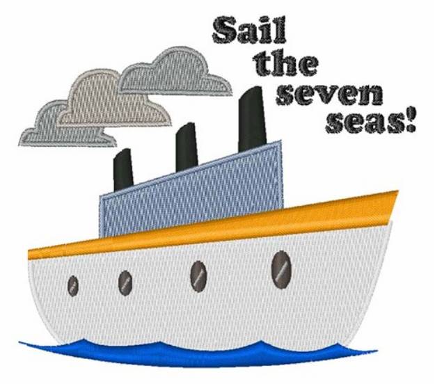 Picture of Sail Seven Seas Machine Embroidery Design
