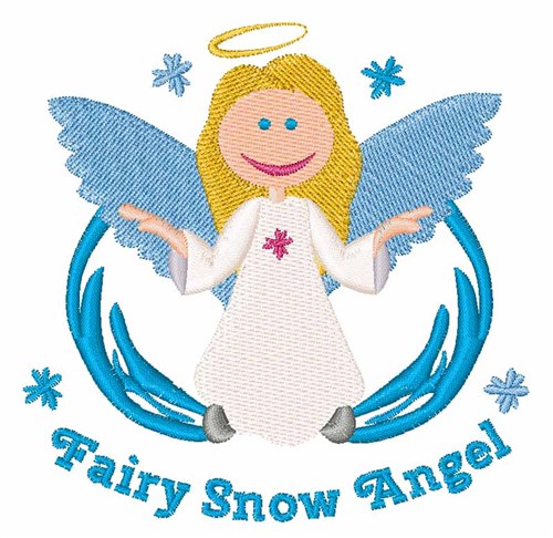 Fairy Snow Angel Machine Embroidery Design