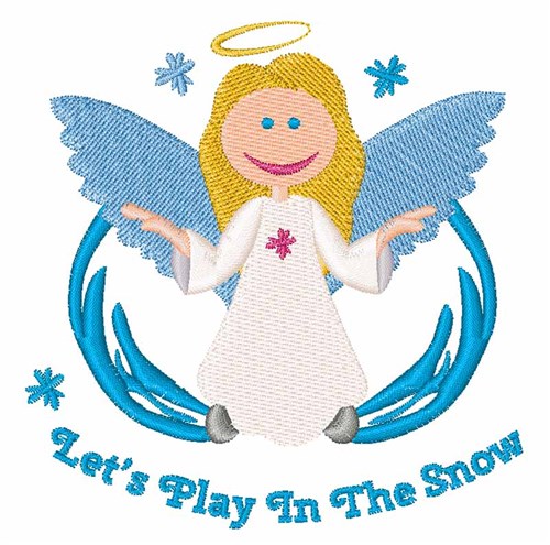 Snow Play Angel Machine Embroidery Design
