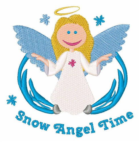 Snow Angel Time Machine Embroidery Design