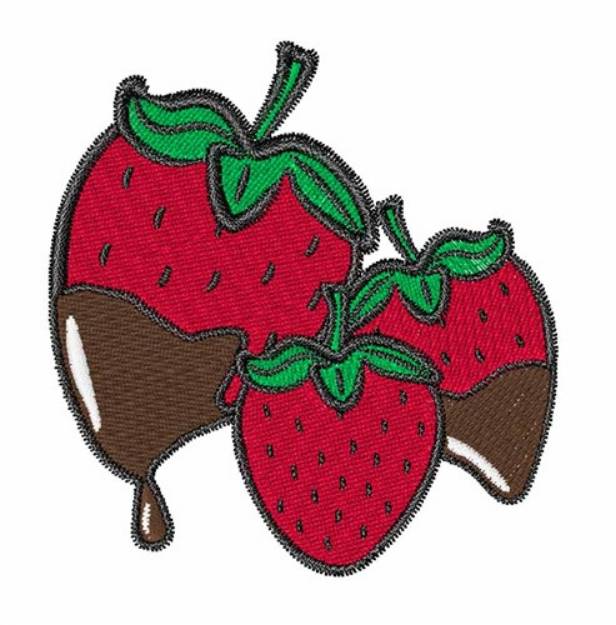 Picture of Chocolate Dip Strawberries Machine Embroidery Design