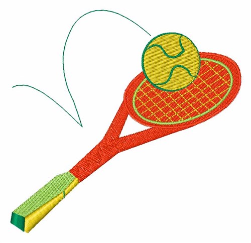 Tennis Racket Machine Embroidery Design