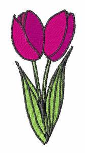 Picture of Tulip Flowers Machine Embroidery Design