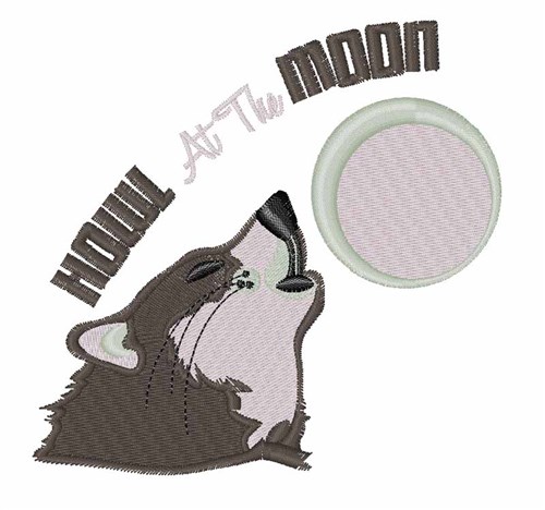 Howl at the Moon Machine Embroidery Design