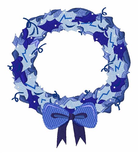 Blue Wreath Machine Embroidery Design