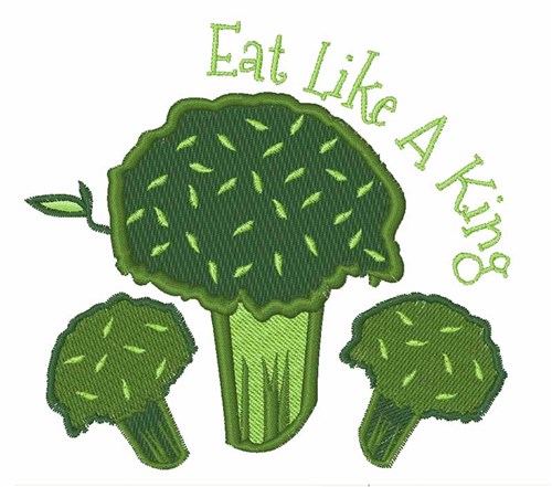 Eat Broccoli Machine Embroidery Design