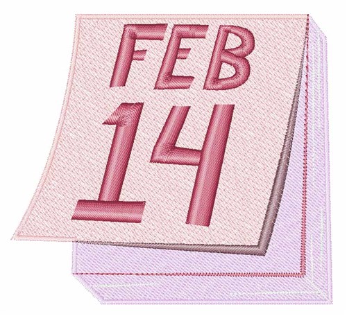 Feb 14 Calendar Machine Embroidery Design