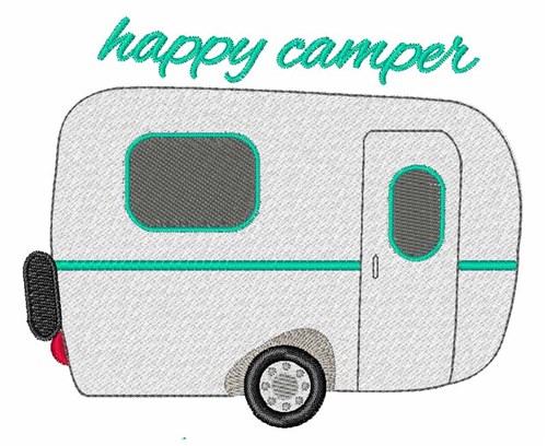 Happy Camper Machine Embroidery Design